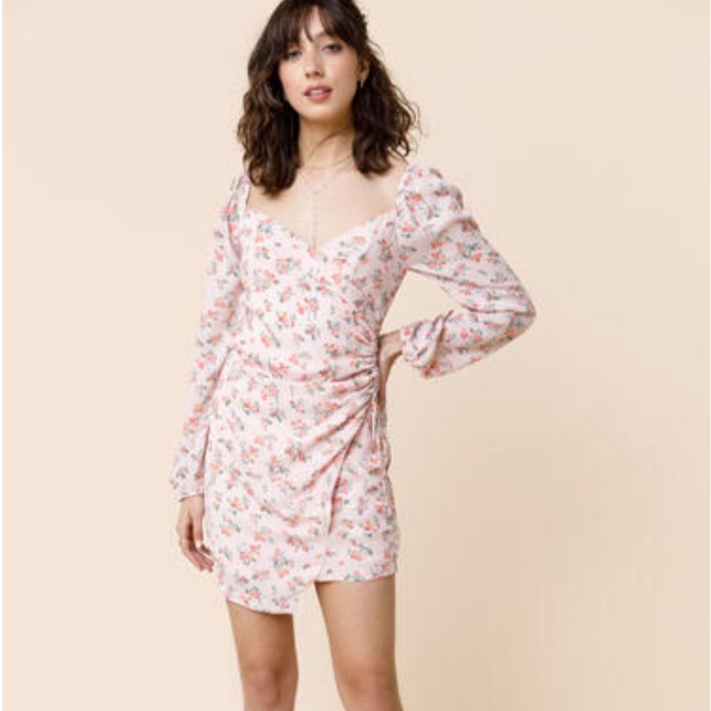 Lea Ruched Floral Mini Dress - Picture 2 of 2